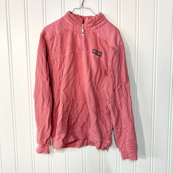 VINEYARD VINES Sweater Mens Size Medium Pink High Neck 1/4 Pullover Cotton - Picture 1 of 3